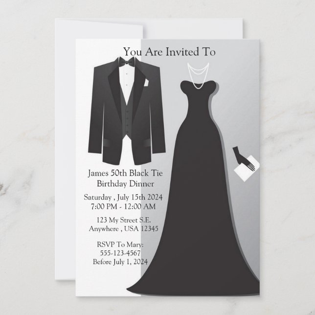 Black Tie  Invitation (Front)