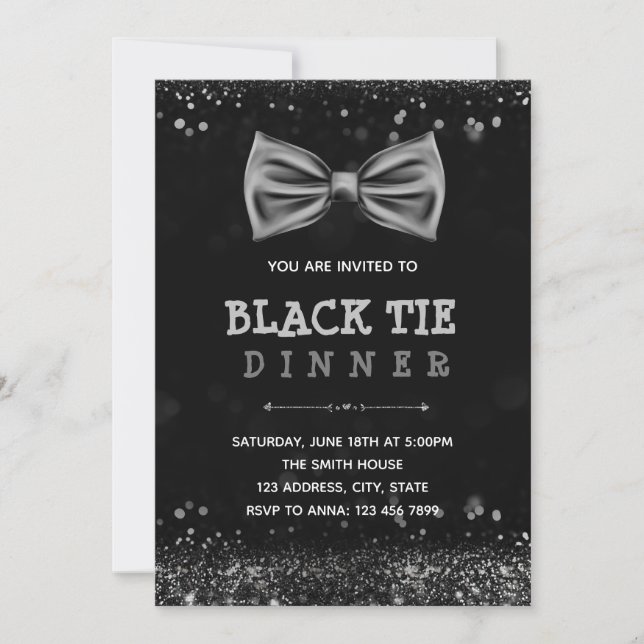 Black tie party invitation (Front)