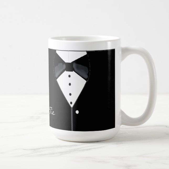 Black Tie Tuxedo Design Coffee Mug (Right)