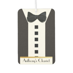 Black Tie Tuxedo 🎩 Funny Monogram Air Freshener