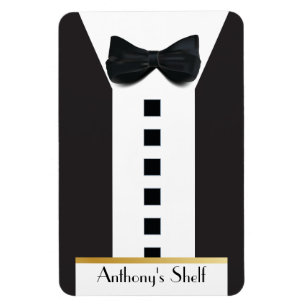 Black Tie Tuxedo 🎩 Funny Monogram Fridge Magnet