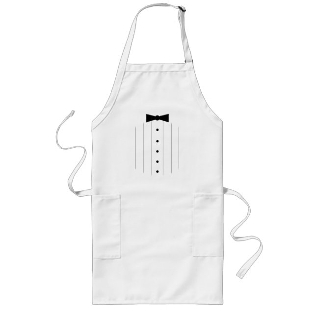 Black Tie Tuxedo Long Apron (Front)