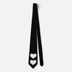 Black Tie W/White Twin Heart
