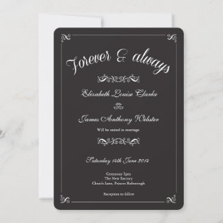 Black Tie Wedding Invitation