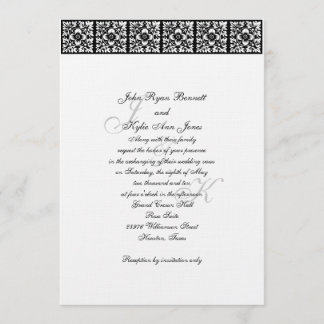 Black tie Wedding Invitation