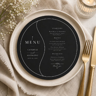Black Tie Wedding Menu Card