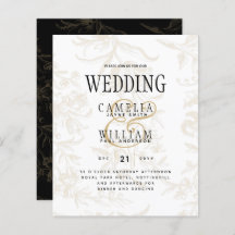 Black Tie Wedding Theme Vintage Gold Damask