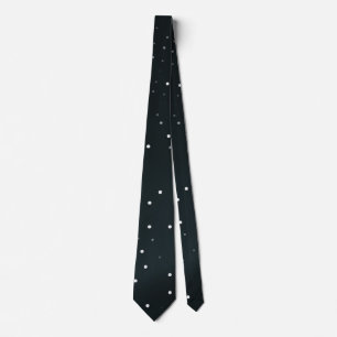 Black Tie with Elegant White Dots Pattern