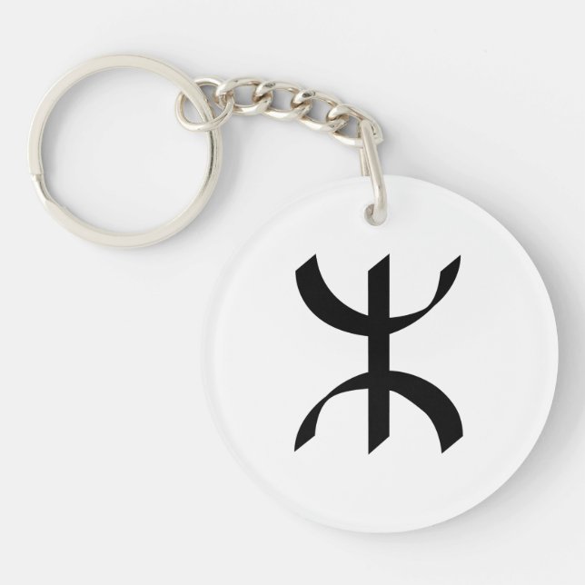 Black TIFINAGH - Berber Tifinagh - Amazigh Tifinag Keychain (Front)