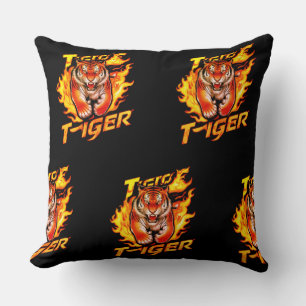 Black Tiger Outdoor Throw Pillow