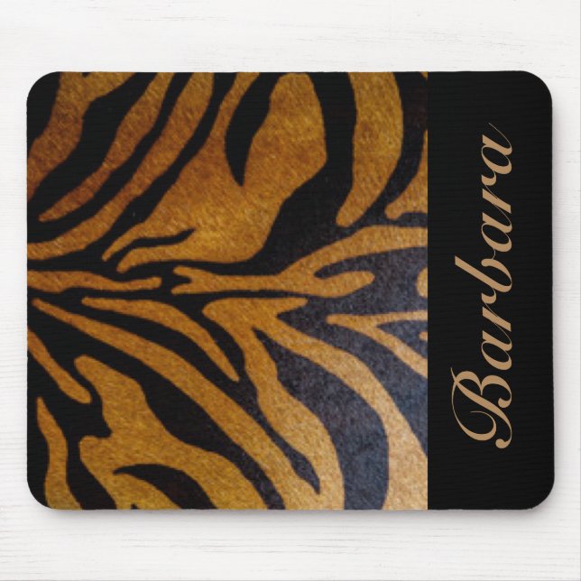 Black Tiger Stripe Typography Mouse Pad (Front)