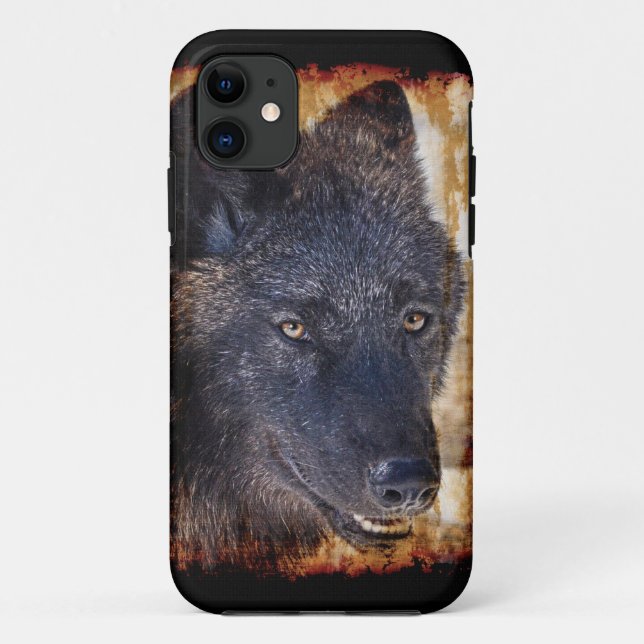 Black Timber Wolf Portrait iPhone 5 Case (Back)