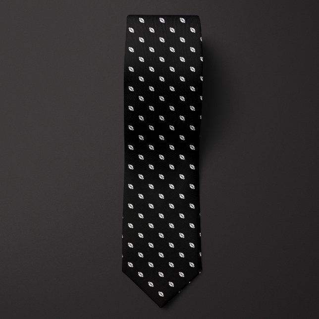 Black Tiny Footballs Tie (Creator Uploaded)