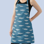 Black Tipped Reef Shark Apron<br><div class="desc">A fun and not particularly sinister black-tipped reef shark design,  perfect for anyone who loves the ocean and underwater wildlife.  Great for divers,  snorkellers,  marine biologists,  sailors and those who love sea fishing. Original art by Nic Squirrell.</div>