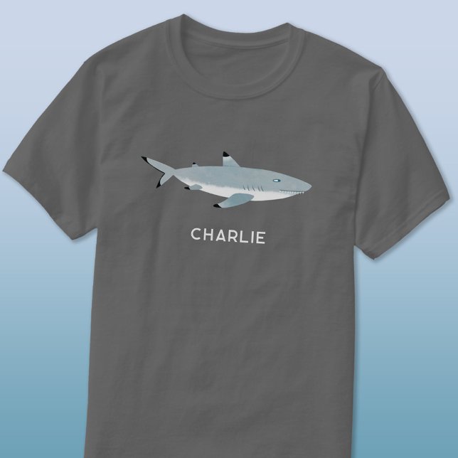 Black Tipped Reef Shark Personalized Name T-Shirt (Black Tipped Reef Shark personalized name t-shirt)