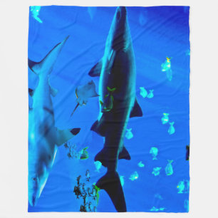 Black Tipped Shark Fleece Blanket