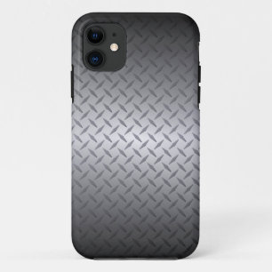 Black to Bright Steel Fade Diamondplate Background iPhone 11 Case