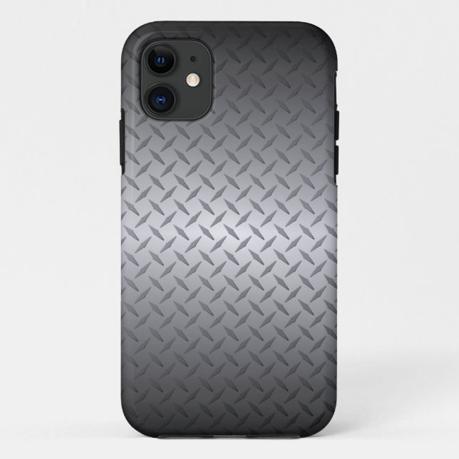 Black to Bright Steel Fade Diamondplate Background Case-Mate iPhone Case (Back)