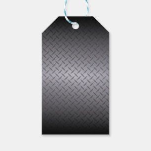 Black to Grey Diamondplate Steel Look Art Gift Tags
