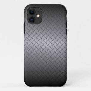 Black to Grey Fade Diamondplate Steel Background iPhone 11 Case