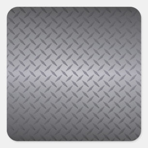 Black to Grey Fade Diamondplate Steel Background Square Sticker