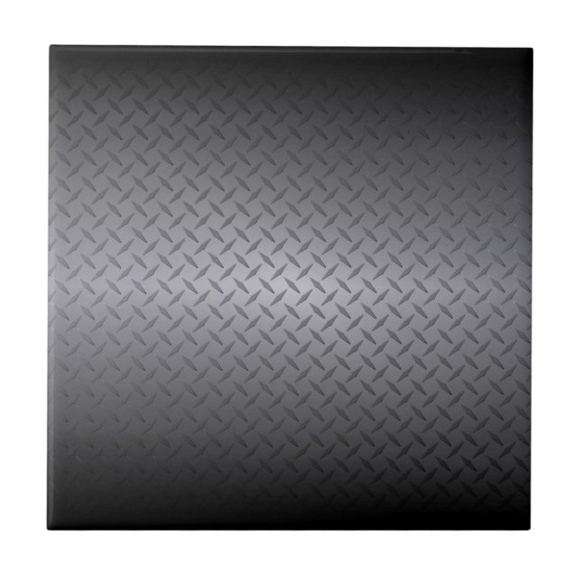 Black to Grey Fade Diamondplate Steel Background Tile (Front)