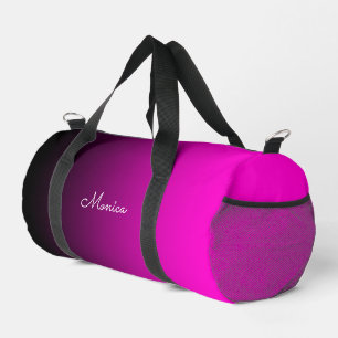 Black to Hot Pink Gradient Duffle Bag