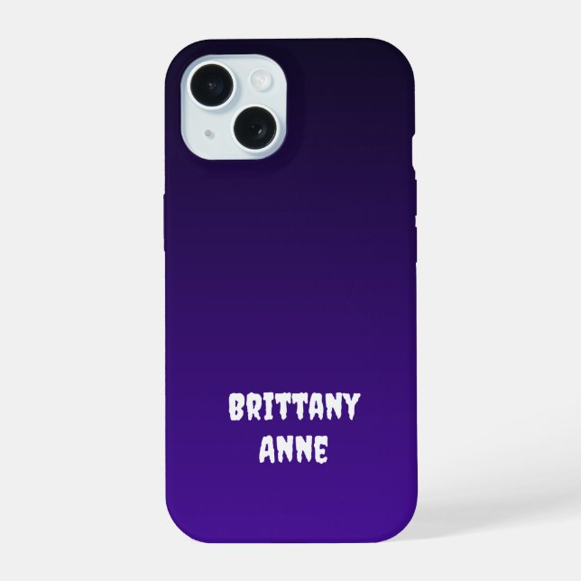 Black to Purple Gradient iPhone 15 Case (Back)