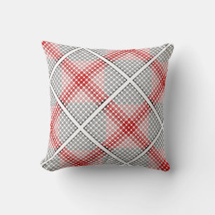 Black to red balls or holes, cross-aligned square throw pillow