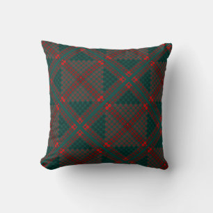 Black to red balls or holes over greenish cyan throw pillow