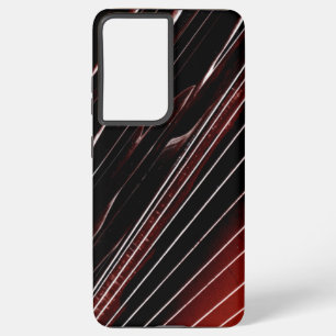 Black to Red with White Lines Samsung Galaxy Case