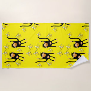 Black To School Little Monkey Beach Towel