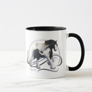 Black Tobiano Gypsy Vanner Horse Mug