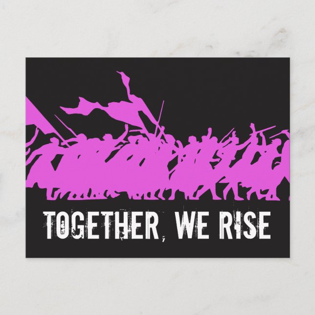 Black "Together, We Rise" Postcard (Front)