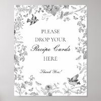 Black Toile De Jouy Floral Share a Recipe Bridal