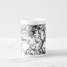 Black Toile Print Specialty Mug