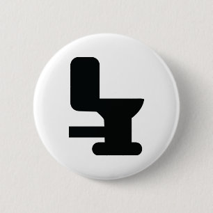 black toilet icon 2 inch round button