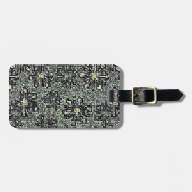 Black Tones Against Grey Luggage Tag (Front Horizontal)
