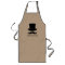 Black top hat and moustache BBQ apron for men