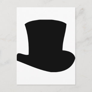 black top hat circus magician postcard