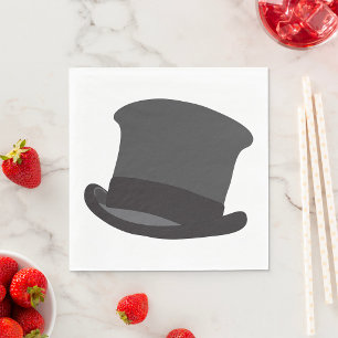 Black Top Hat Classic Steampunk Victorian Napkin