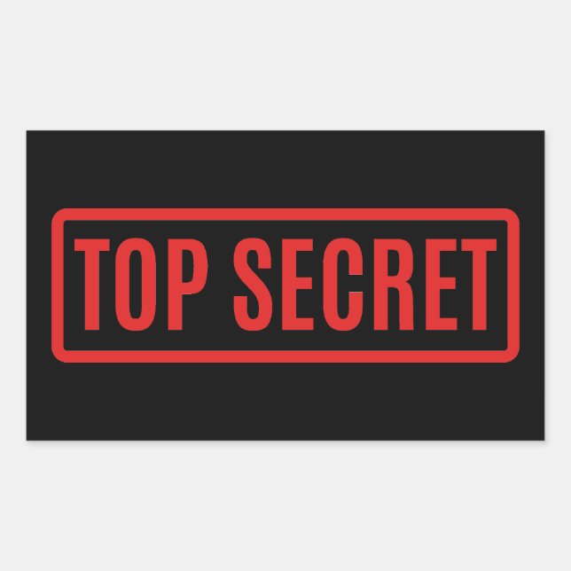 Black Top Secret Sticker (Front)