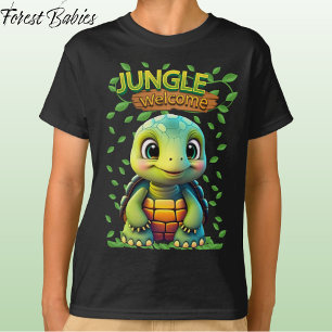 Black Tortoise Cute Turtle Animal Cartoon Graphic T-Shirt
