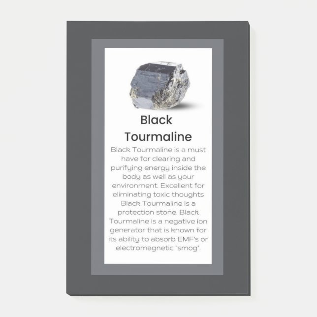Black Tourmaline Crystal Meaning Jewellery Display Post-it Notes (Front)