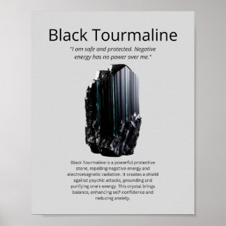 Black Tourmaline Crystal Meaning Poster