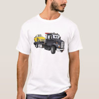 Black Tow Truck Flatbed Cartoon