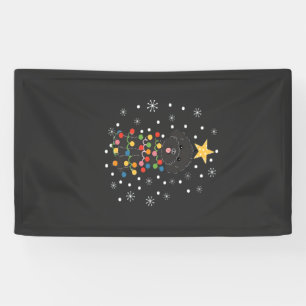 Black Toy Poodle Christmas Tree Classic T-Shirt Banner
