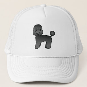 Black Toy Poodle Cute Cartoon Dog Trucker Hat