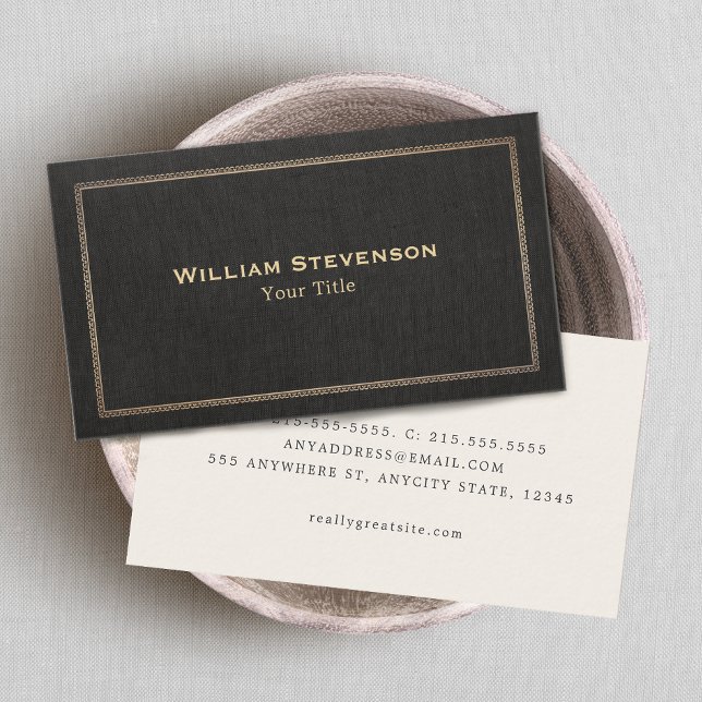 Black Traditional Professional  Business Card (Creator Uploaded)