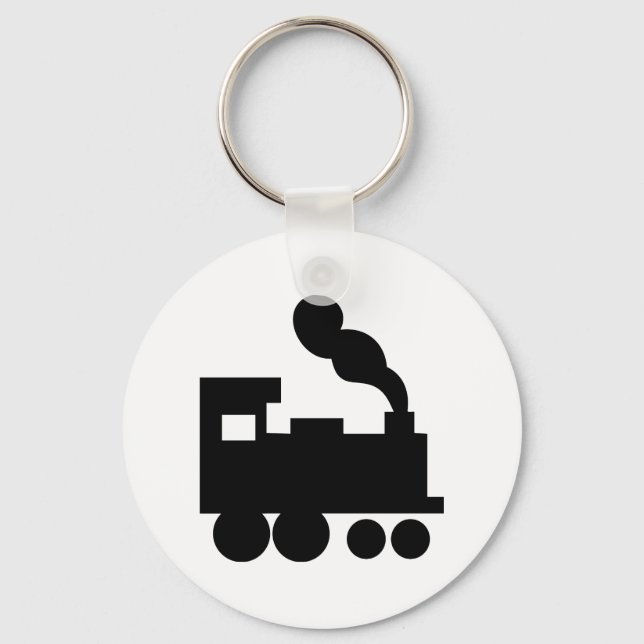 black train railway icon keychain (Front)